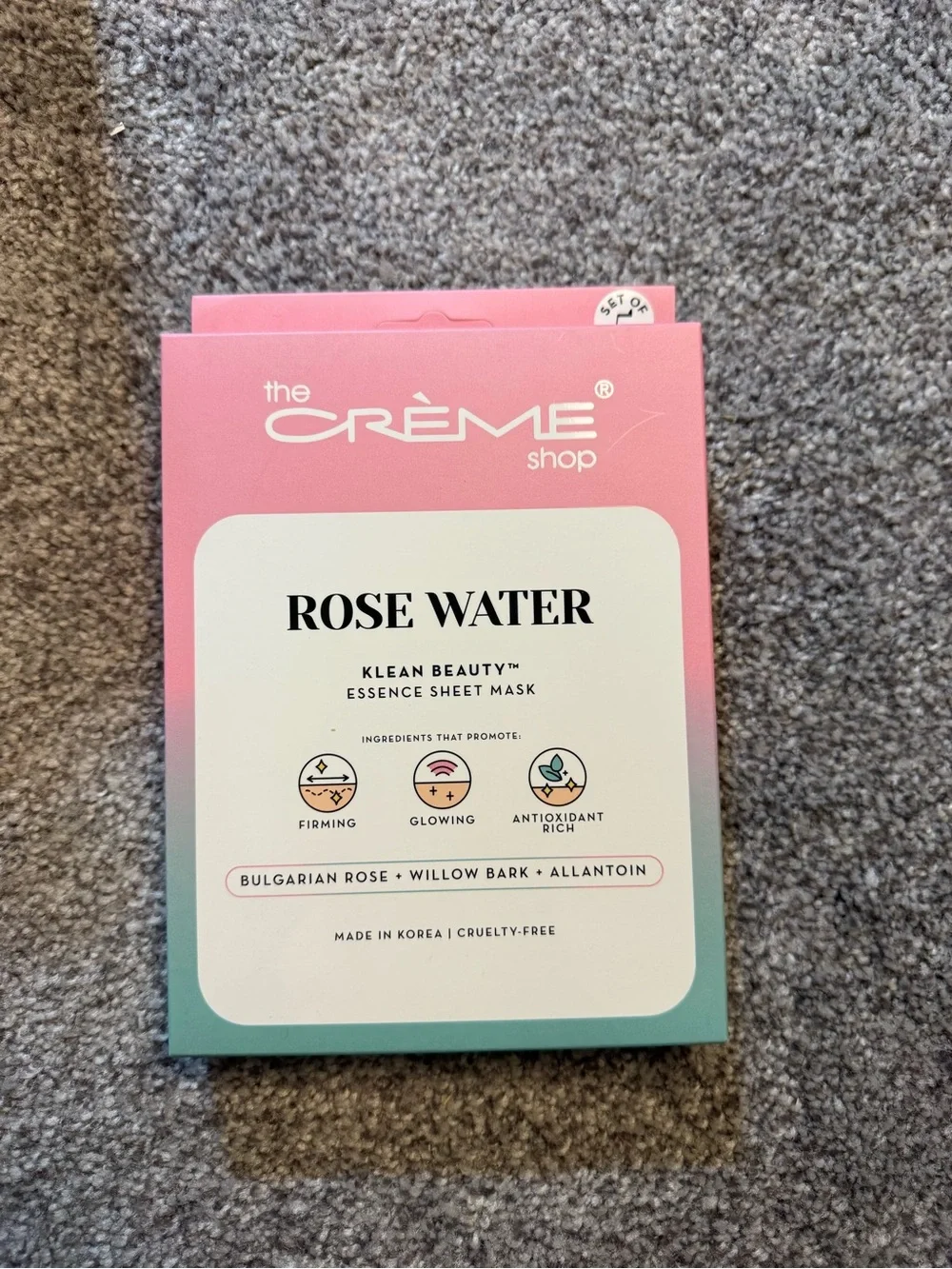 The Créme Shop Rose Water Essence Sheet Mask – Set of 5